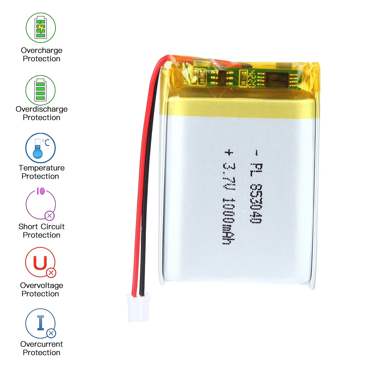 YDL 3.7V 1000mAh 853040 Rechargeable Lithium Polymer Battery - Image 5