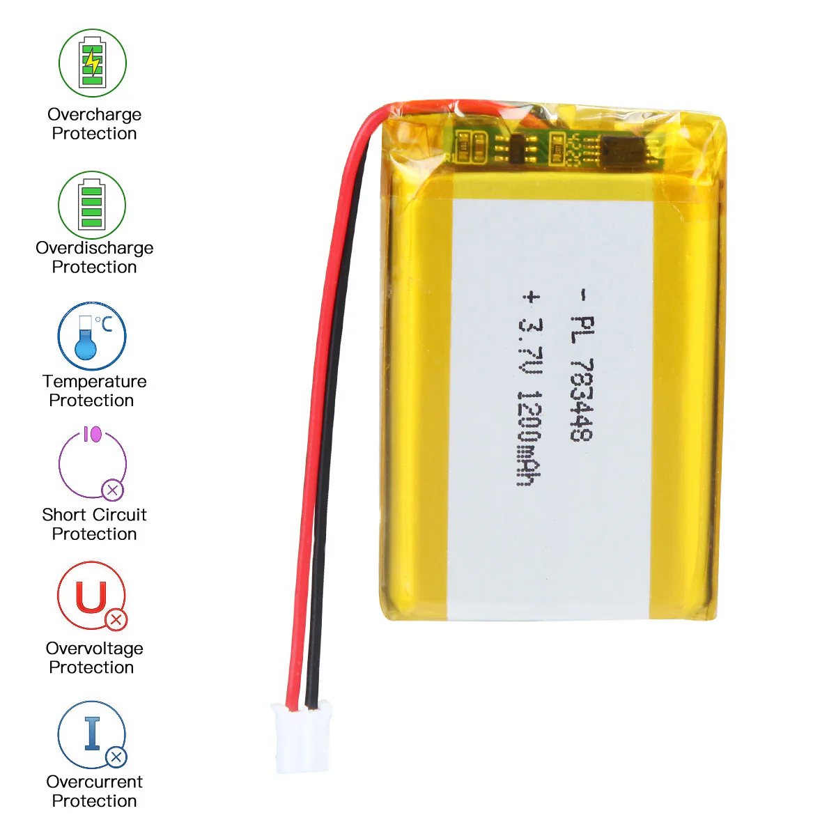 YDL 3.7V 1200mAh 783448 Rechargeable Lithium Polymer Battery - Image 5