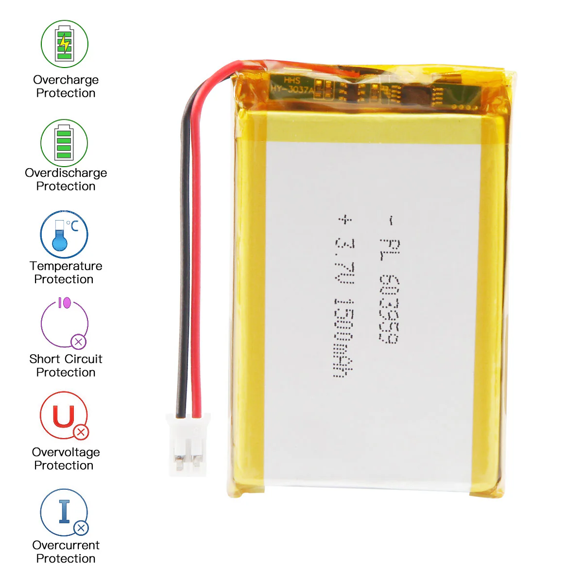 3.7V 1500mAh 603959 Rechargeable Lithium Polymer Battery Length 61mm - Image 6