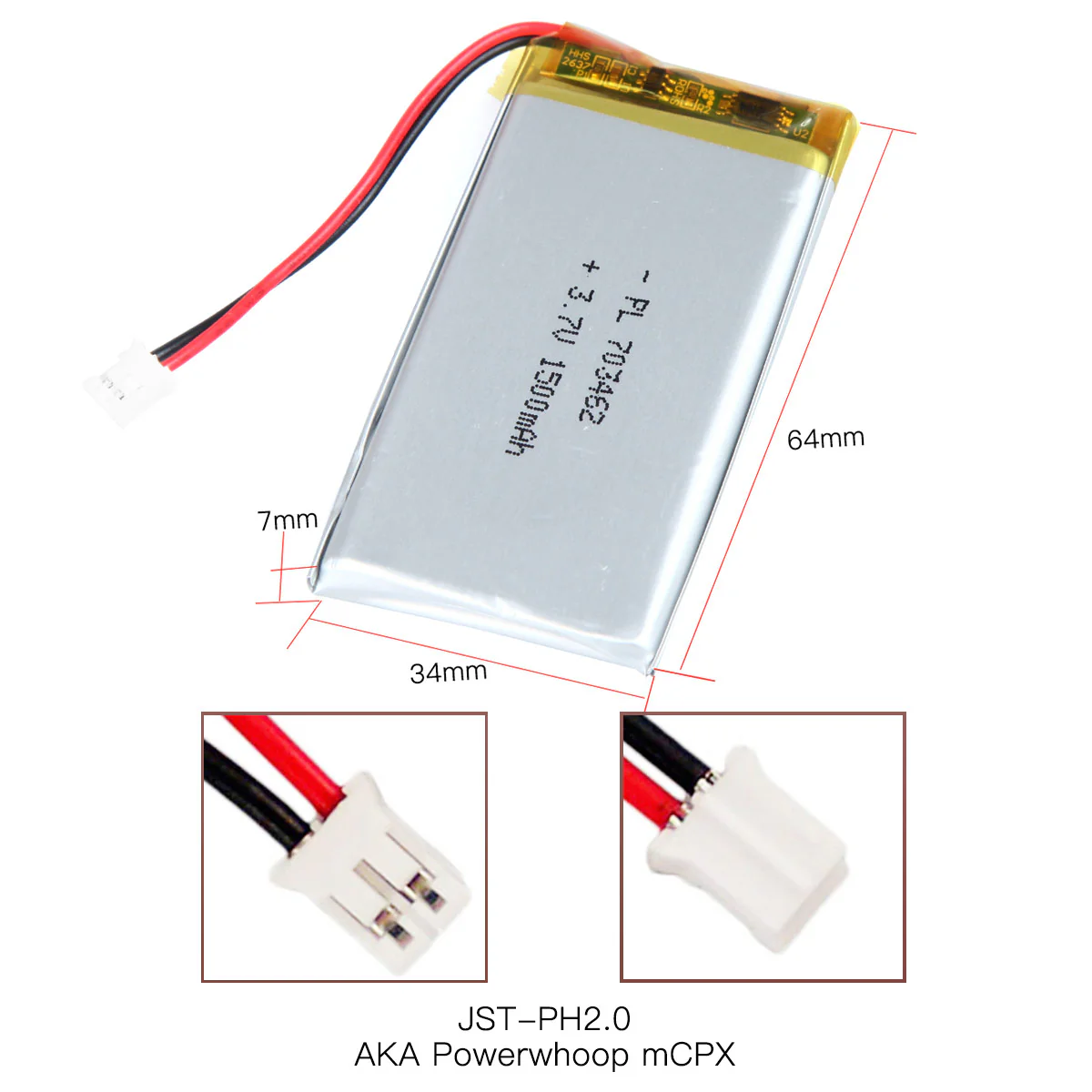 YDL 3.7V 1500mAh 703462 Rechargeable Lithium Polymer Battery - Image 5