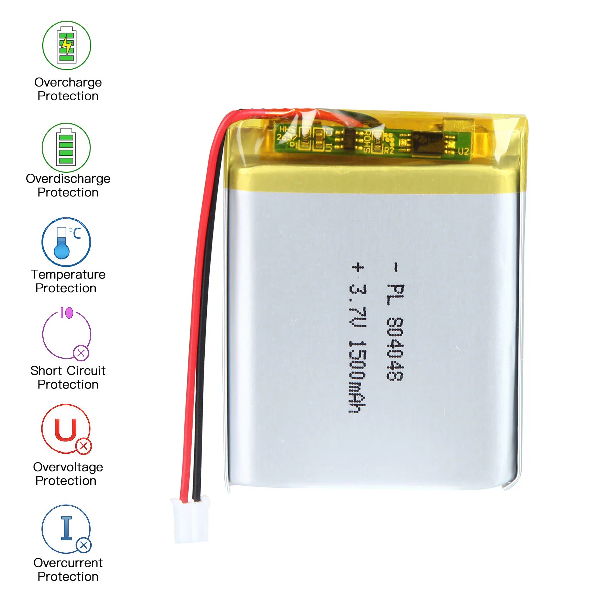 YDL 3.7V 1500mAh 804048 Rechargeable Lithium Polymer Battery - Image 6
