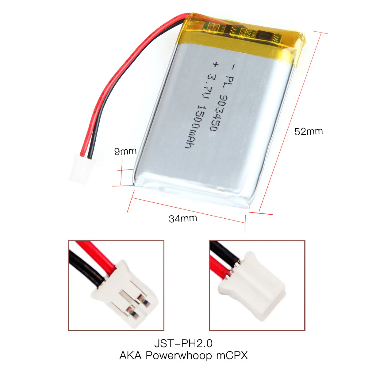 3.7V 1500mAh 903450 Rechargeable Lithium Polymer Battery - Image 5