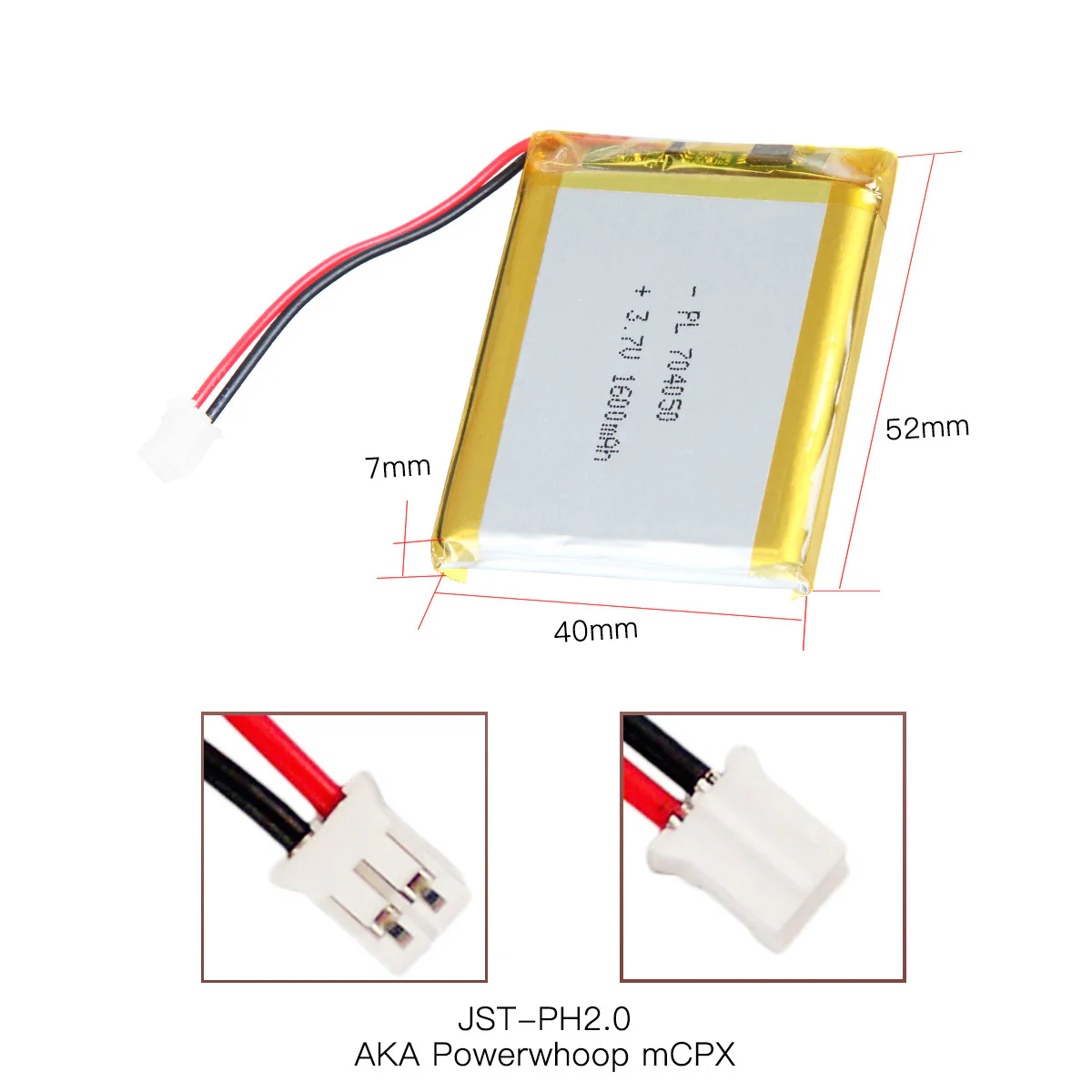 YDL 3.7V 1600mAh 704050 Rechargeable Lithium Polymer Battery - Image 5