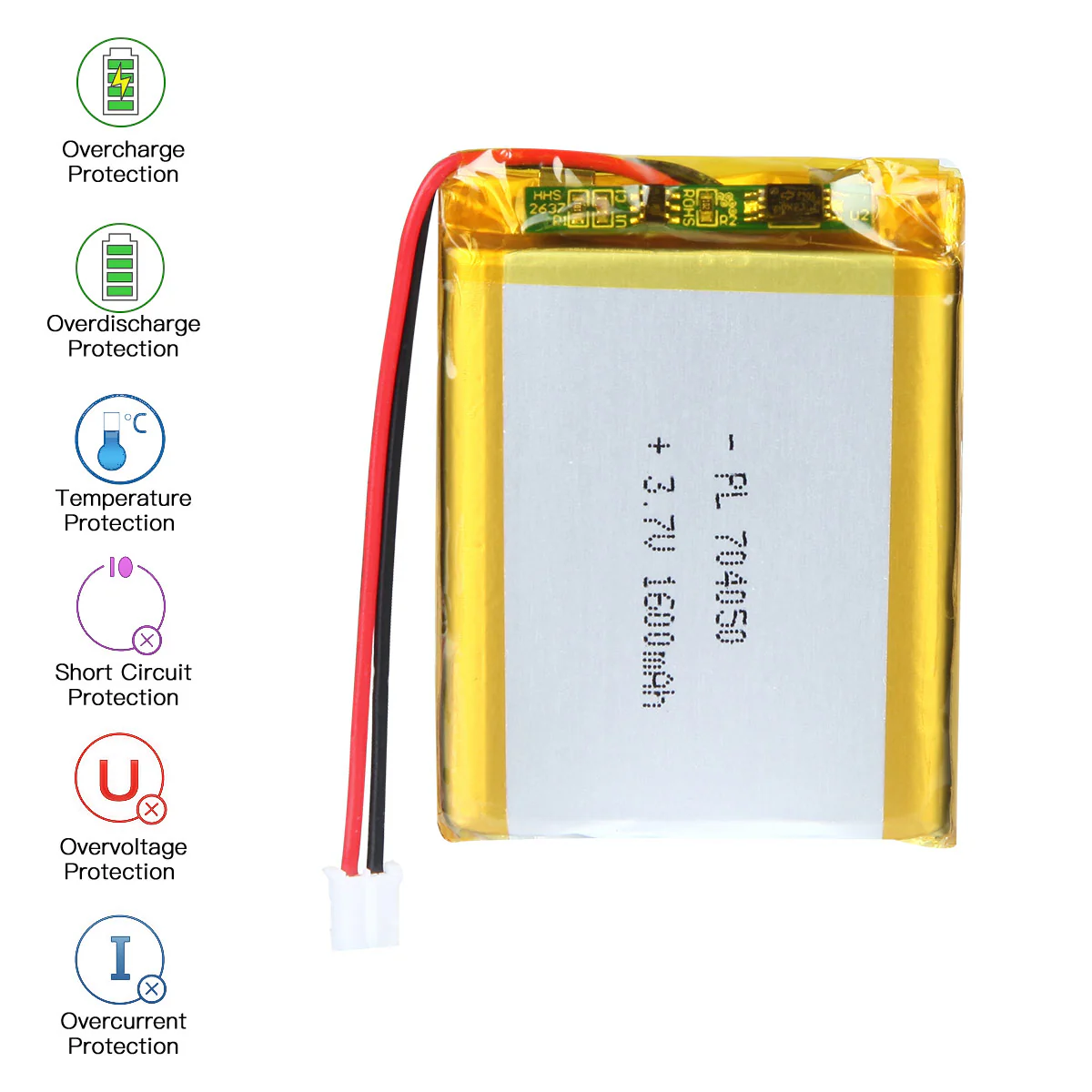 YDL 3.7V 1600mAh 704050 Rechargeable Lithium Polymer Battery - Image 6