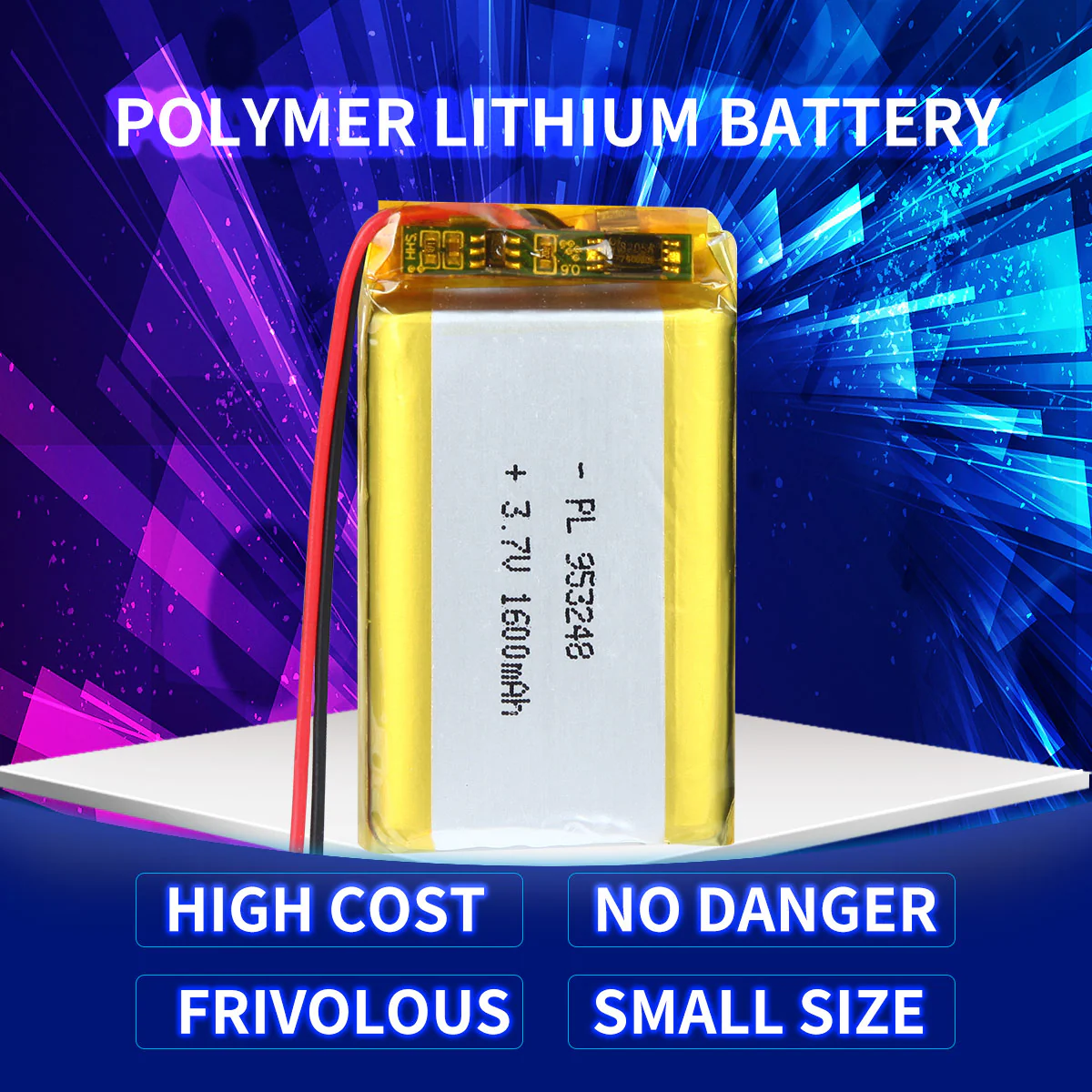 YDL 3.7V 1600mAh 953248 Rechargeable Lithium Polymer Battery - Image 2