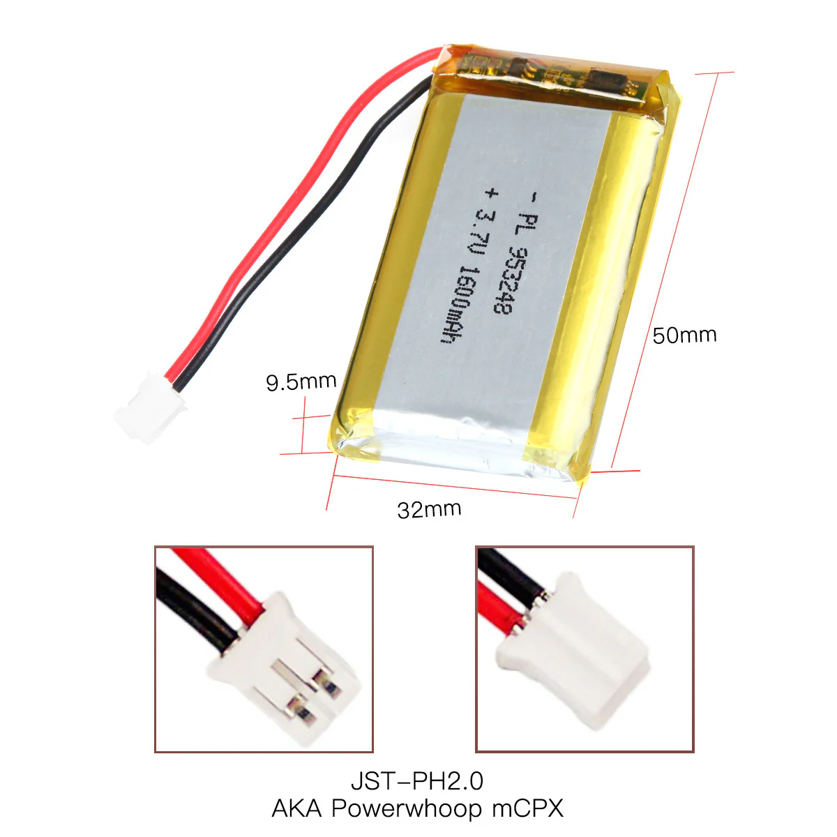 YDL 3.7V 1600mAh 953248 Rechargeable Lithium Polymer Battery - Image 5