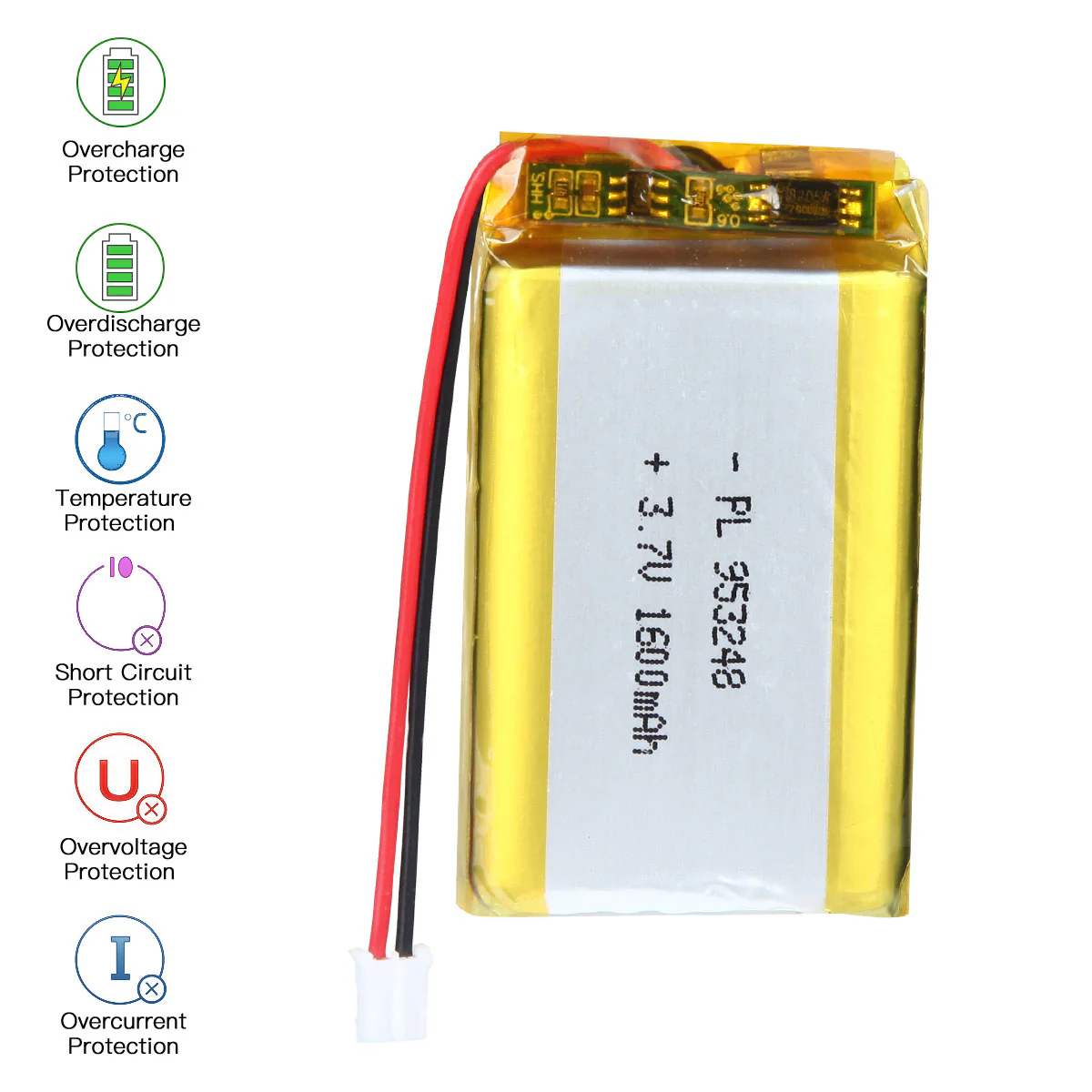 YDL 3.7V 1600mAh 953248 Rechargeable Lithium Polymer Battery - Image 6