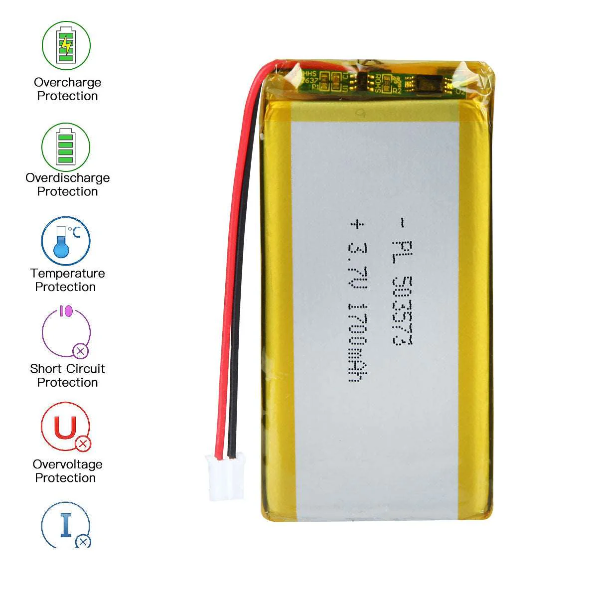 3.7V 1700mAh 503573 Lithium Polymer Battery - Image 3