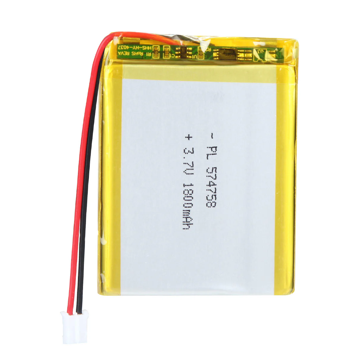 YDL 3.7V 1800mAh 574758 Rechargeable Lithium Polymer Battery Length 60mm