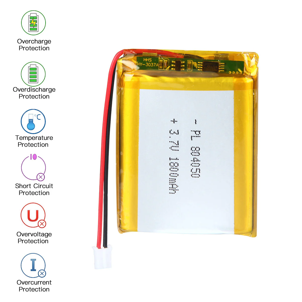 3.7V 2000mAh 804050 Rechargeable Lithium Polymer Battery - Image 6
