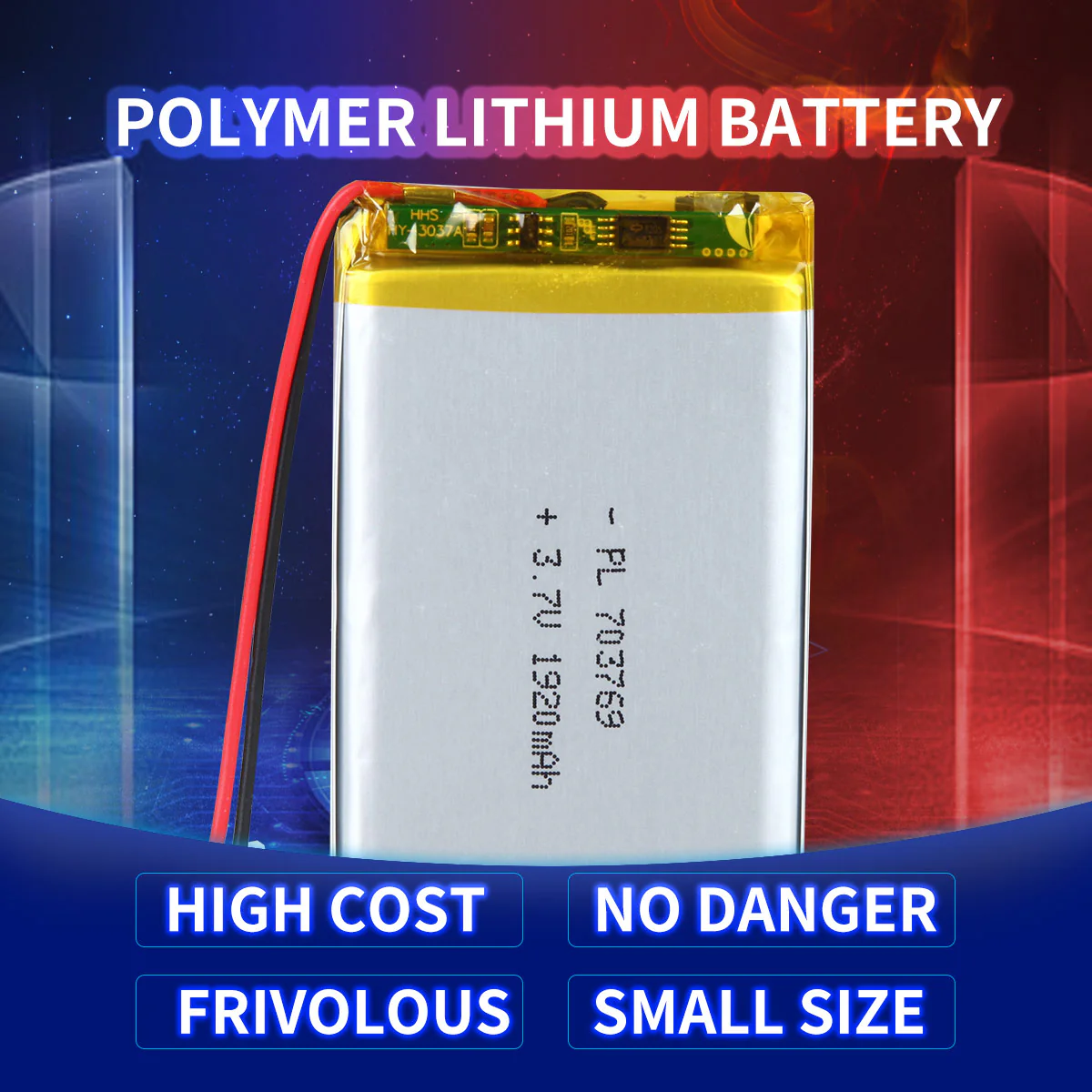 YDL 3.7V 1920mAh 703769 Rechargeable Lithium Polymer Battery - Image 3