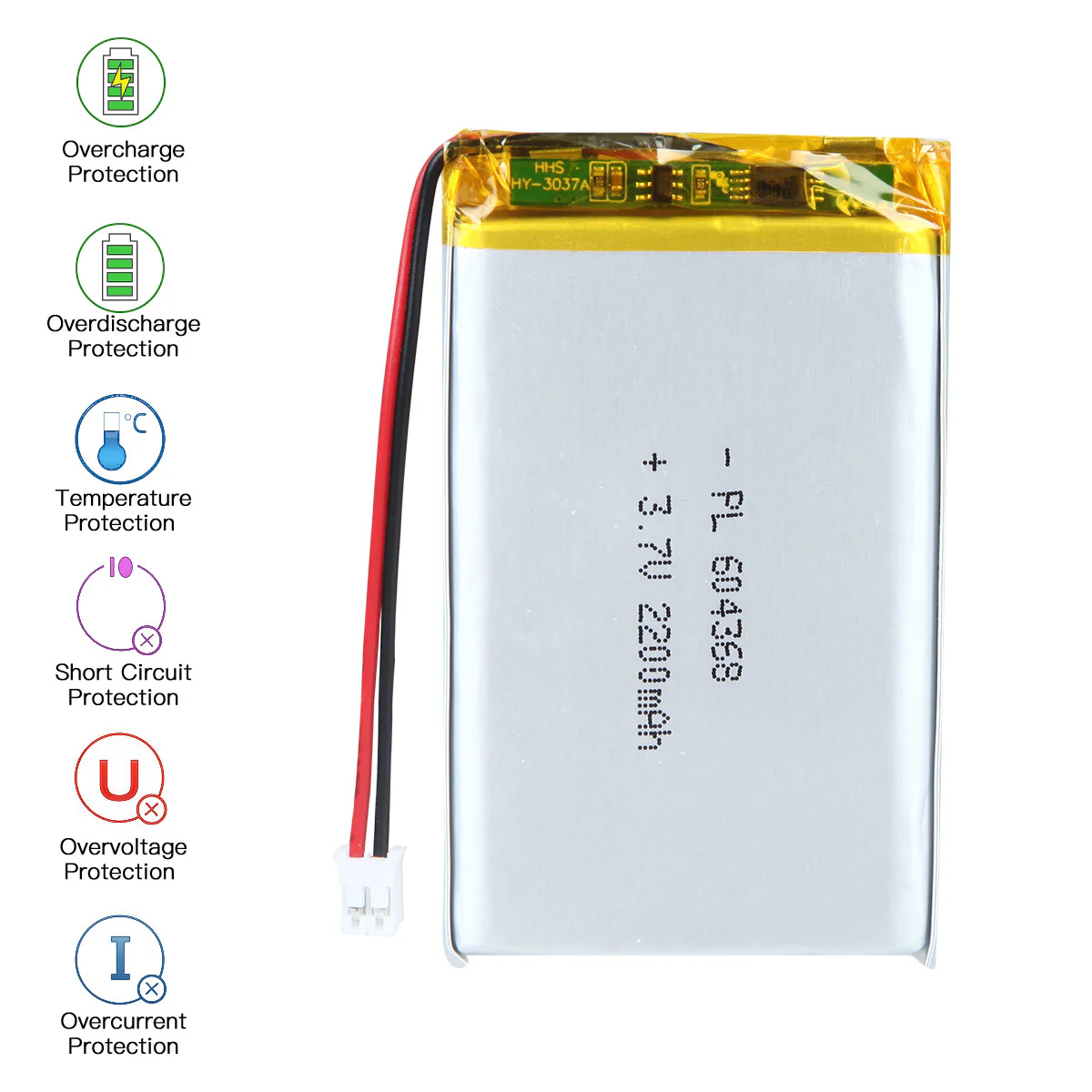 YDL 3.7V 2200mAh 903462 Rechargeable Lithium Polymer Battery - Image 5