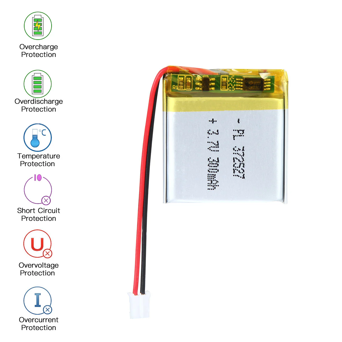 YDL 3.7V 300mAh 372527 Rechargeable Lithium Polymer Battery Length 29mm - Image 5