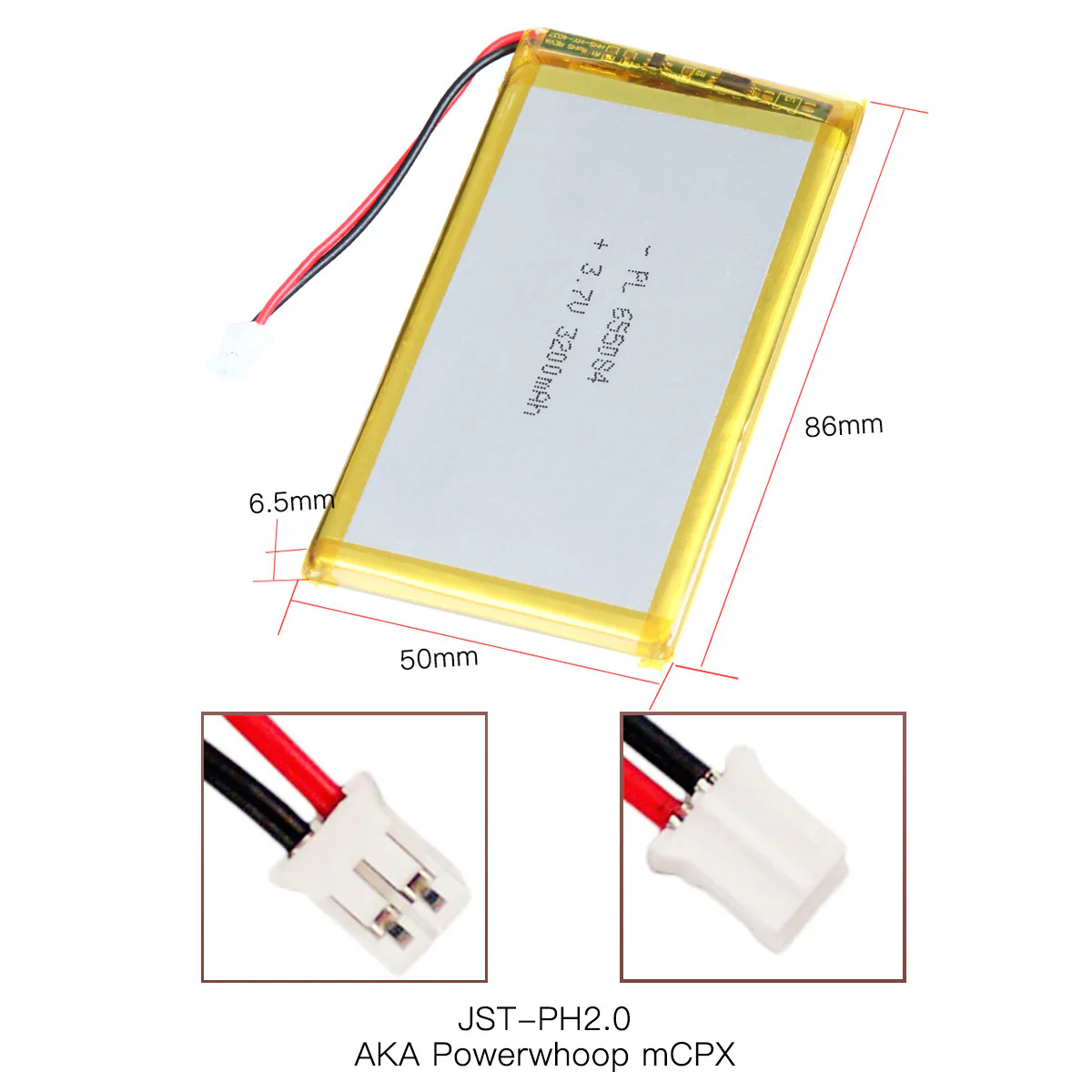 YDL 3.7V 3200mAh 655084 Rechargeable Lithium Polymer Battery - Image 4