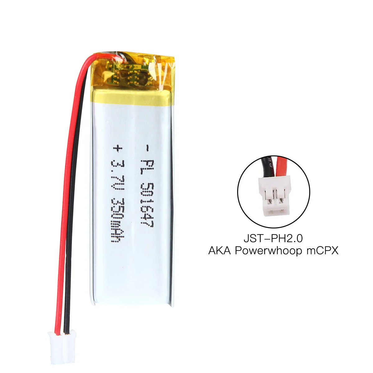 YDL 3.7V 350mAh 501647 Rechargeable Lithium Polymer Battery - Image 6