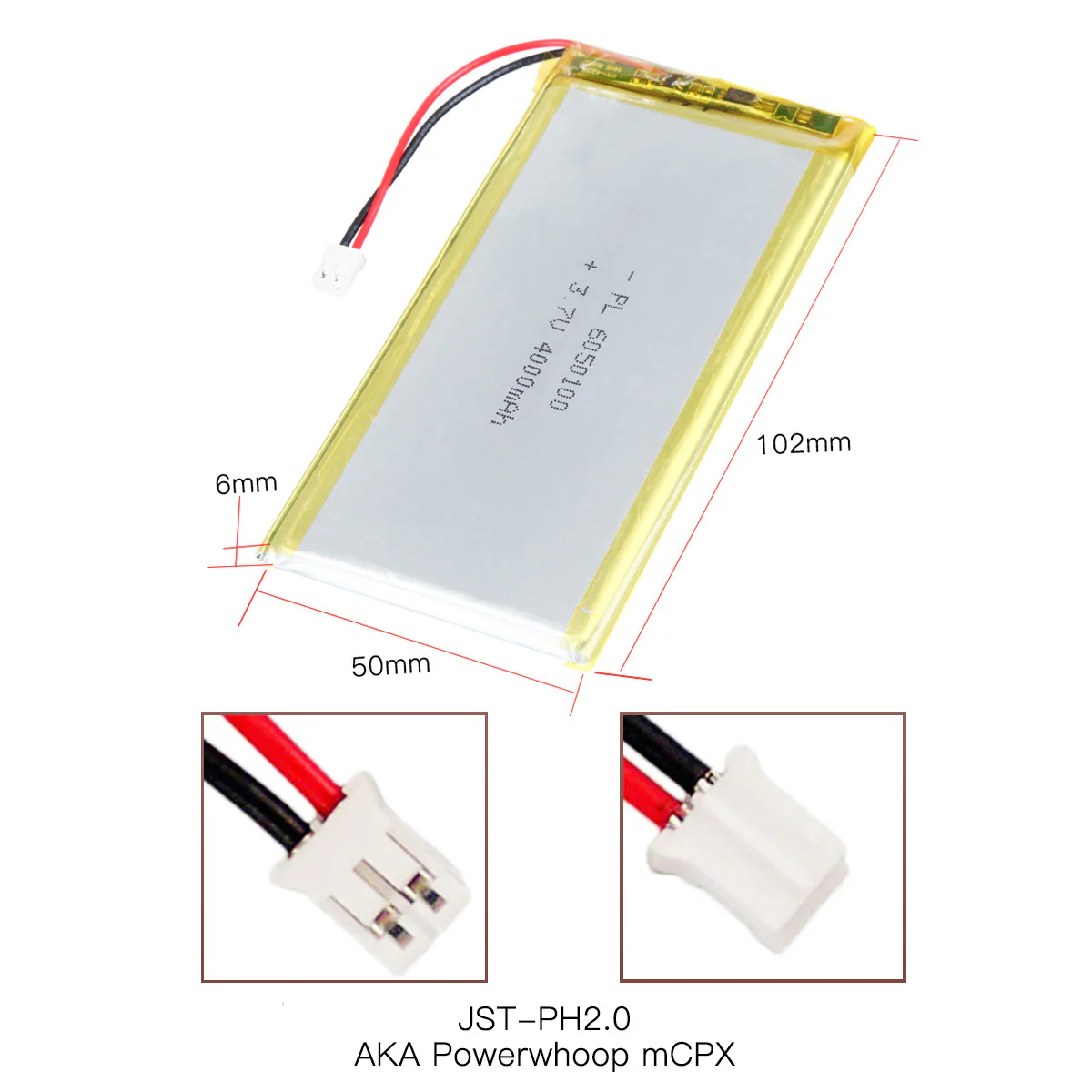 YDL 3.7V 4000mAh 6050100 Rechargeable Lithium Polymer Battery - Image 4