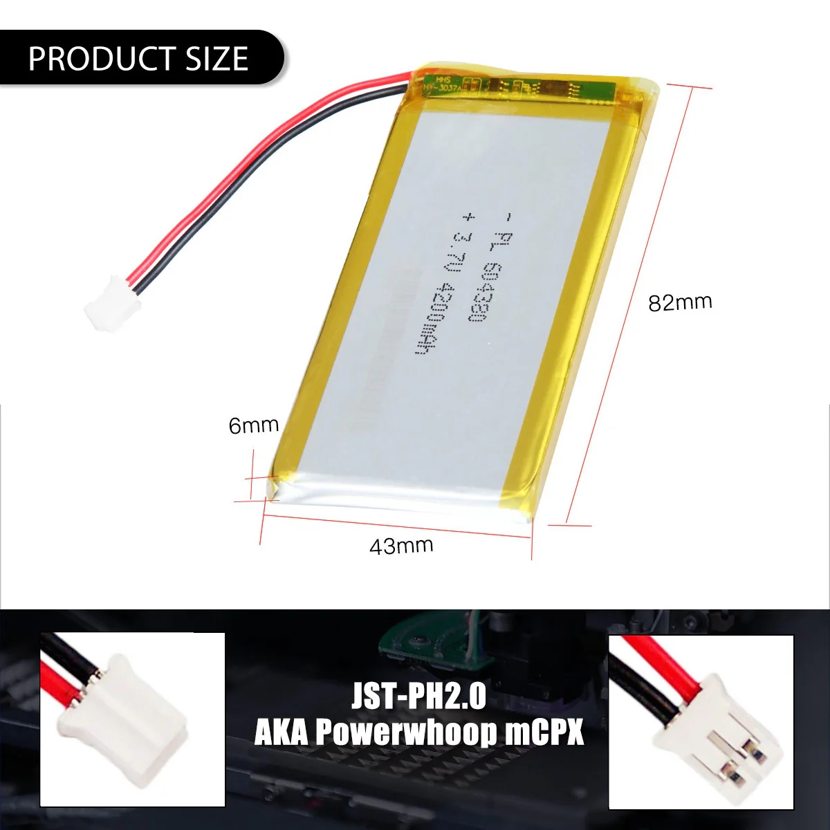 YDL 3.7V 4200mAh 604380 Rechargeable Lithium Polymer Battery - Image 4