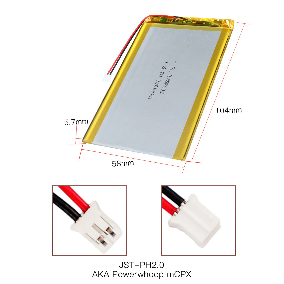 YDL 3.7V 5000mAh 5758102 Rechargeable Lithium Polymer Battery - Image 4