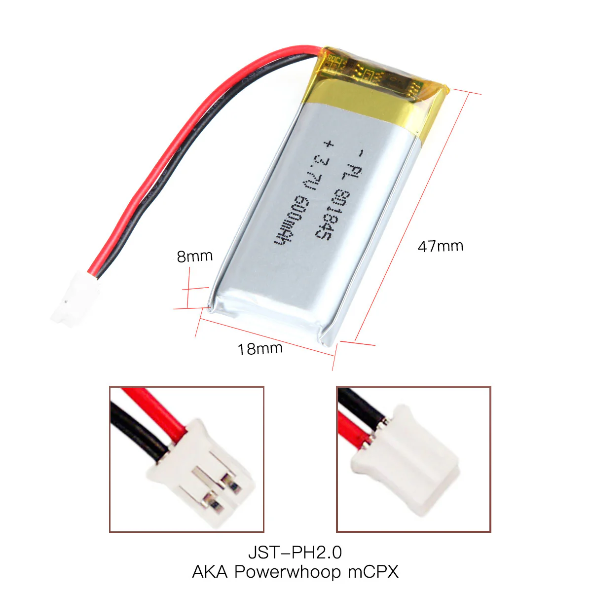 YDL 3.7V 600mAh 801845 Rechargeable Lithium Polymer Battery - Image 4