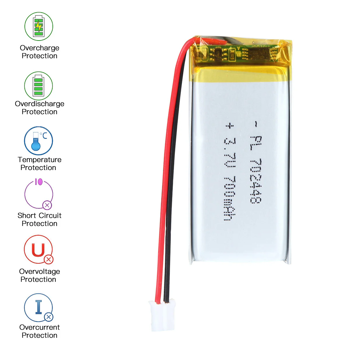 YDL 3.7V 700mAh 702448 Rechargeable Lithium Polymer Battery Length 50mm - Image 5