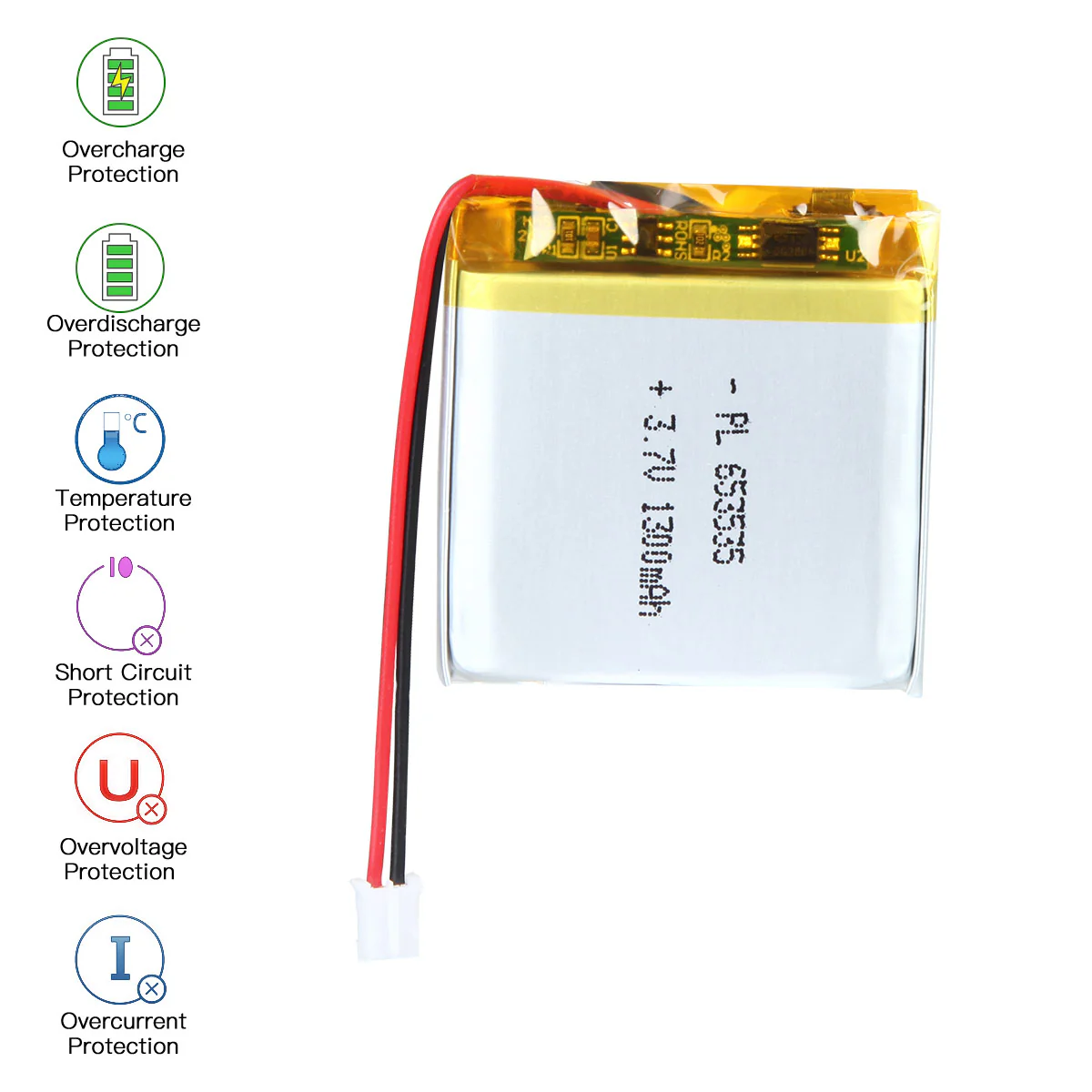 YDL 3.7V 710mAh 653535 Rechargeable Lithium Polymer Battery - Image 5
