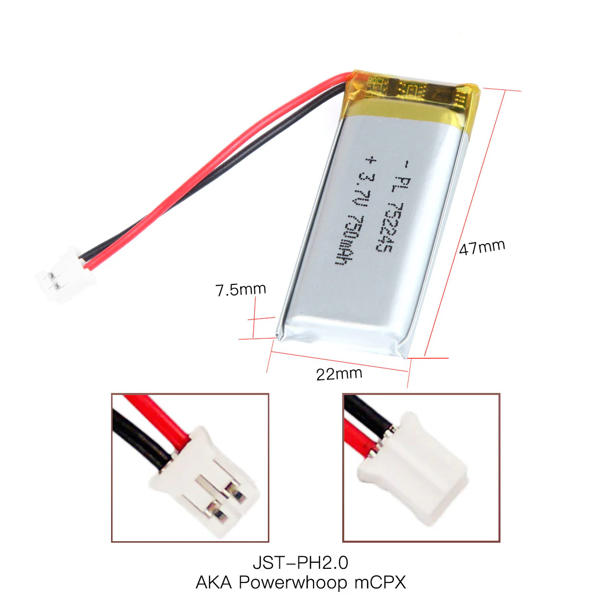YDL 3.7V 750mAh 752245 Rechargeable Lithium Polymer Battery - Image 4