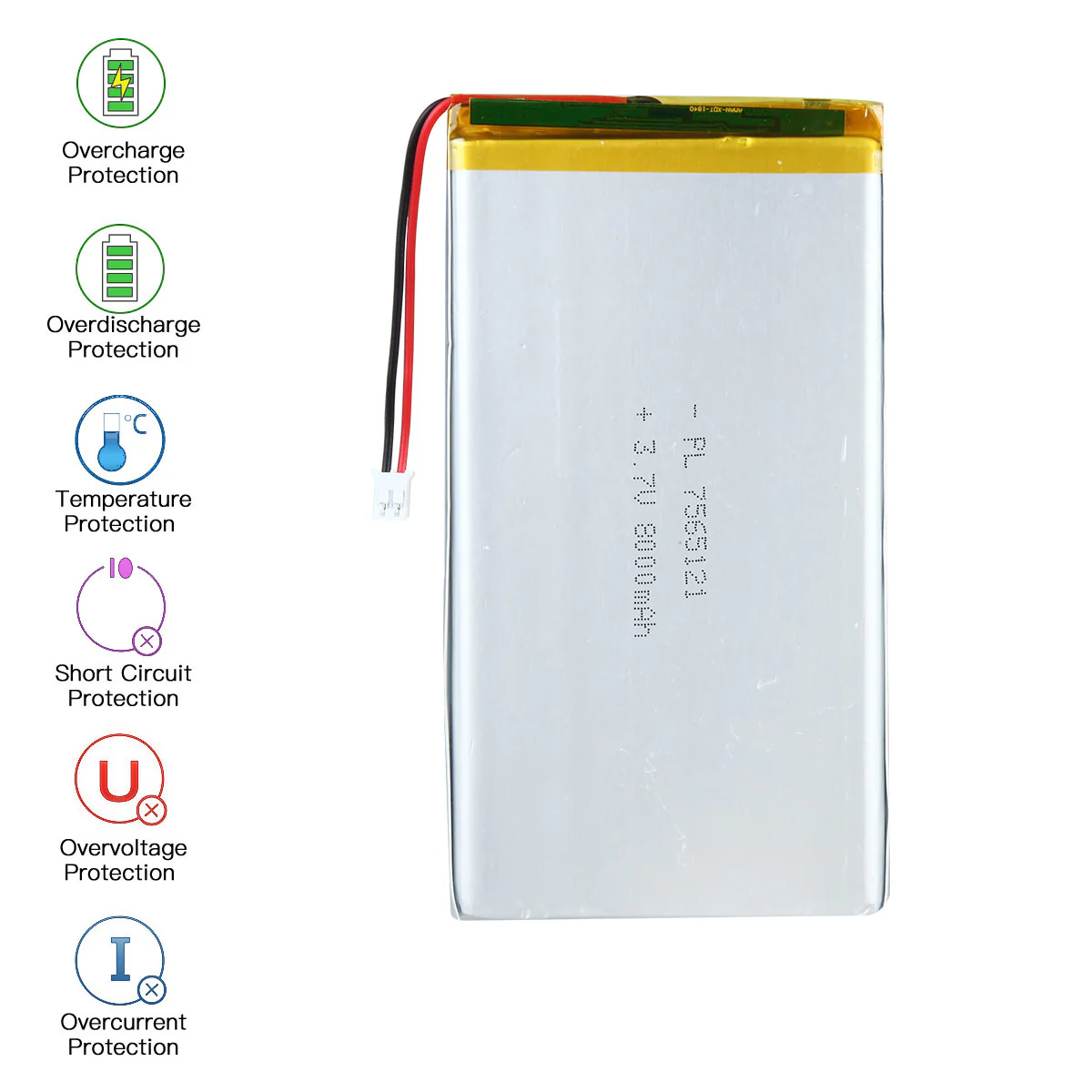 YDL 3.7V 8000mAh 7565121 Rechargeable Lithium Polymer Battery - Image 5