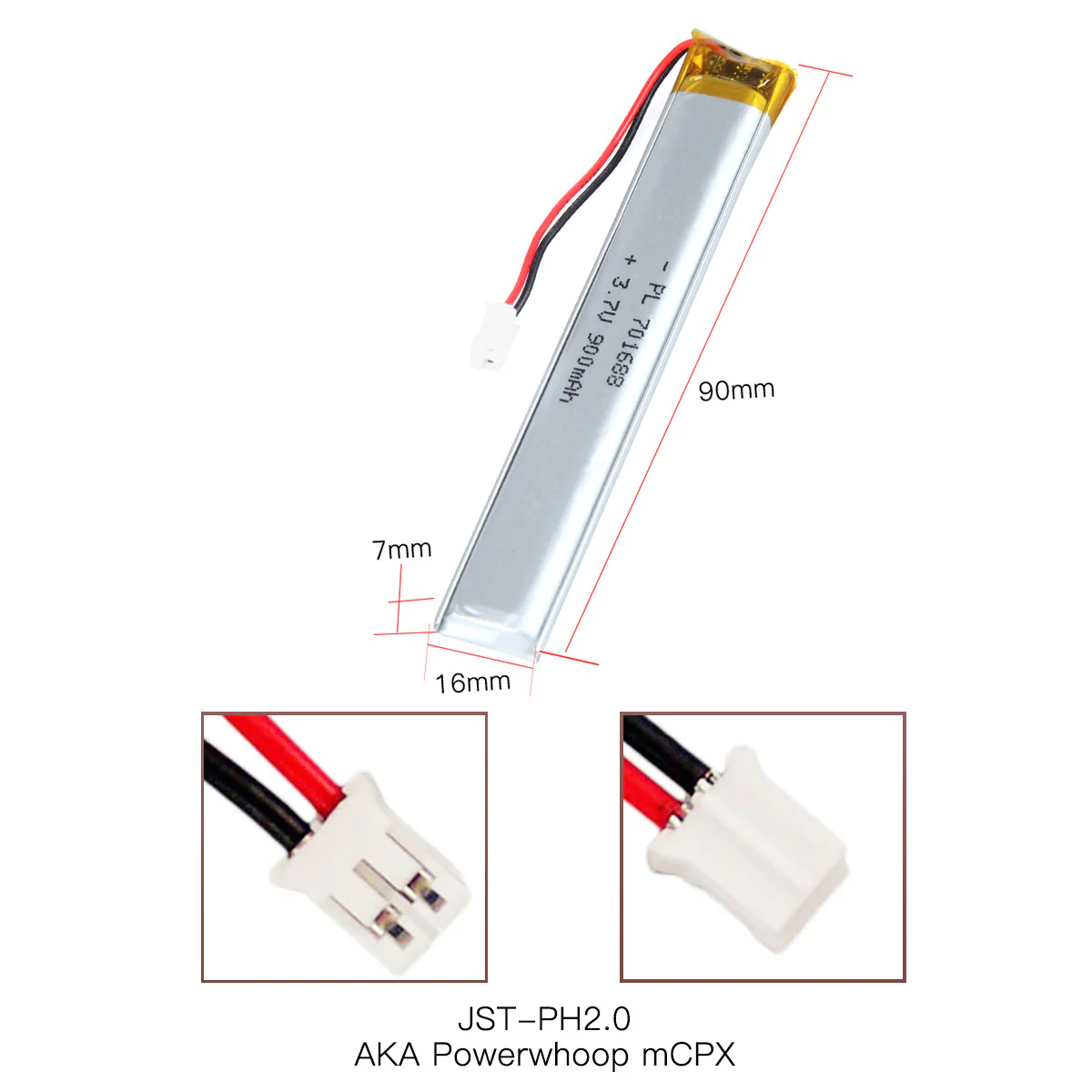 YDL 3.7V 900mAh 701688 Rechargeable Lithium Polymer Battery - Image 6