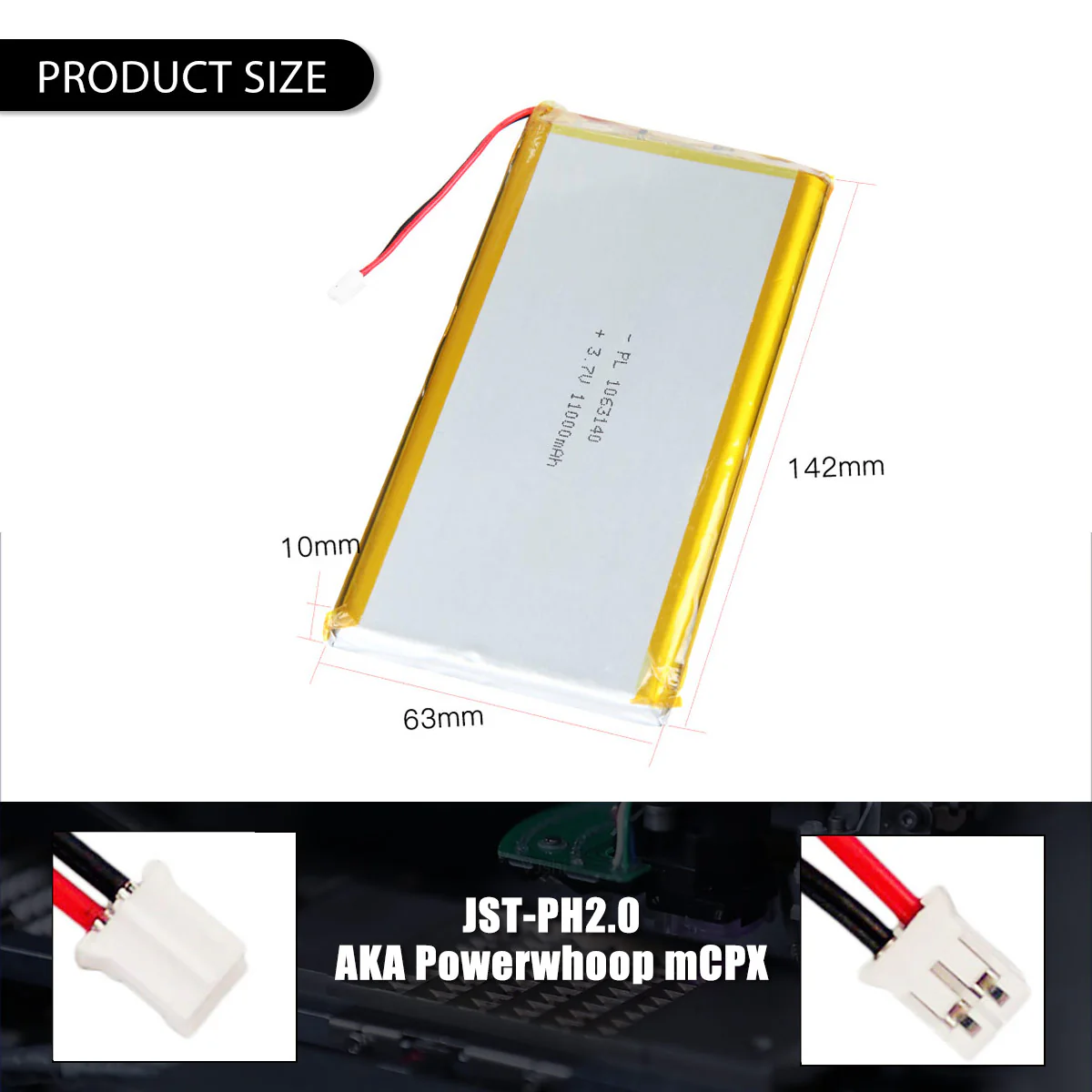 3.7V 11000mAh 1063140 Rechargeable Lithium Polymer Battery - Image 5
