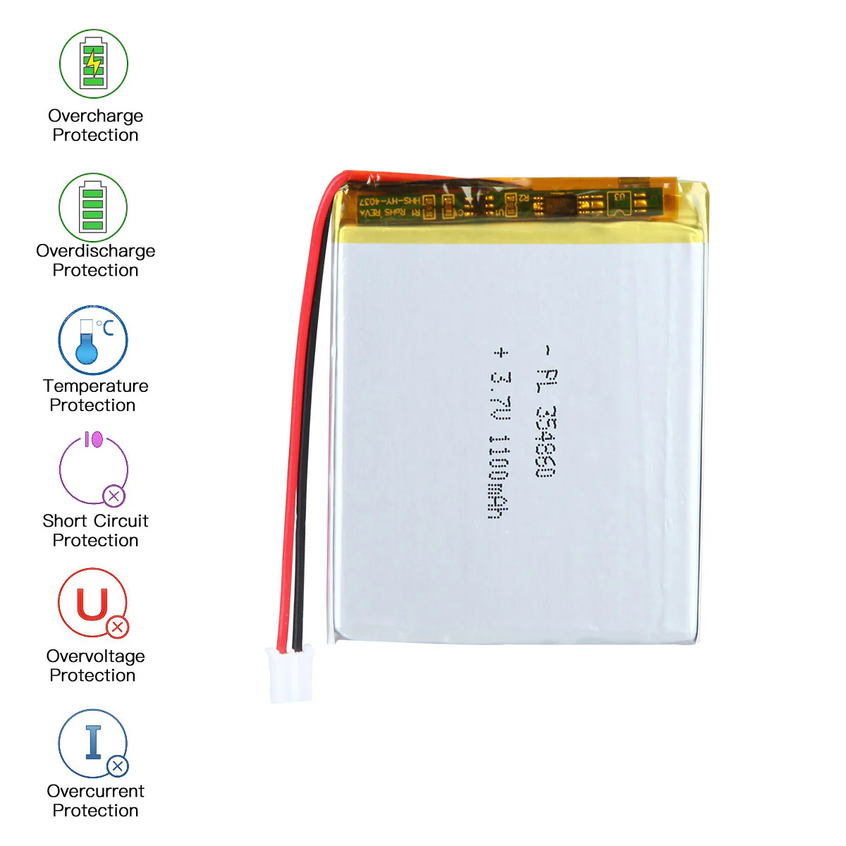 3.7V 1100mAh 354860 Rechargeable Lithium Polymer Battery - Image 4