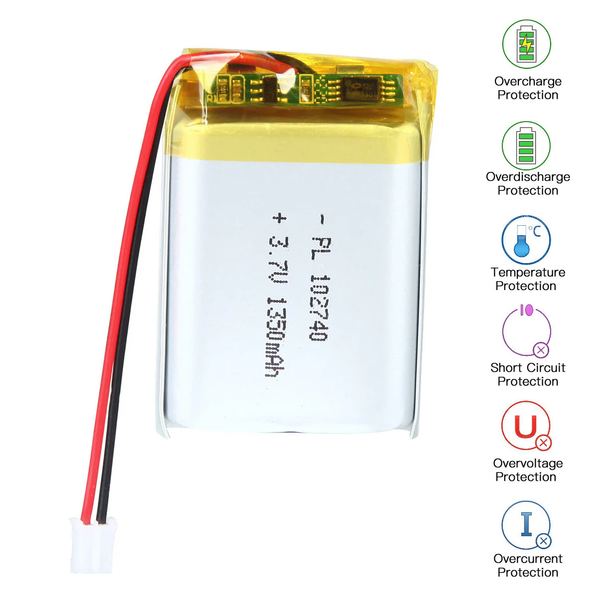 3.7V 1350mAh 102740 Rechargeable Lithium Polymer Battery - Image 4