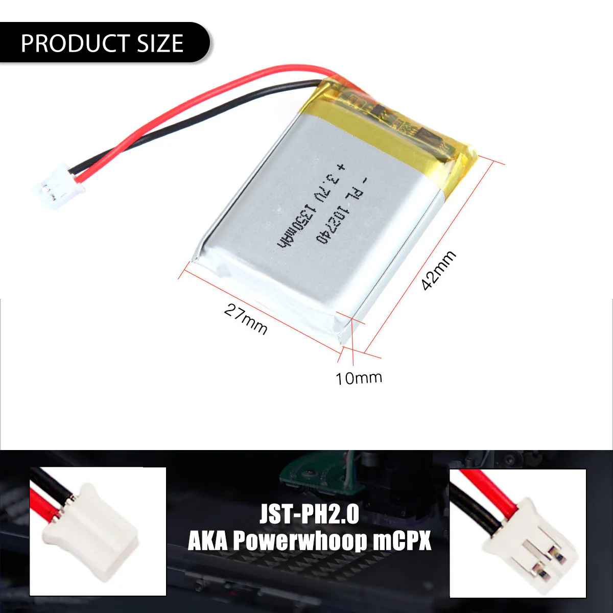 3.7V 1350mAh 102740 Rechargeable Lithium Polymer Battery - Image 5