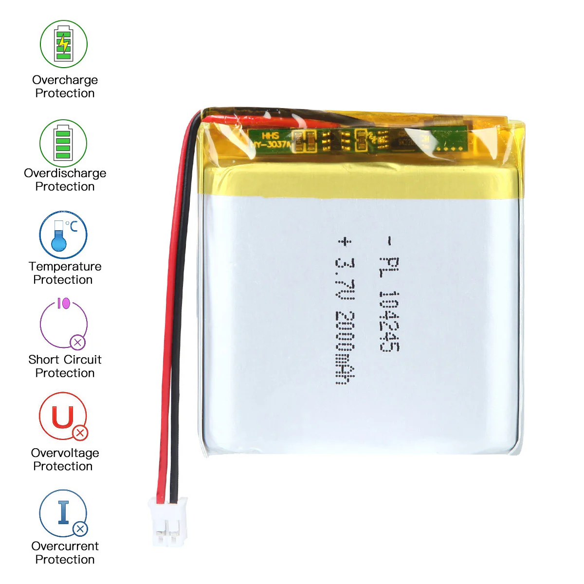 3.7V 2000mAh 104245 Rechargeable Lithium Polymer Battery - Image 4
