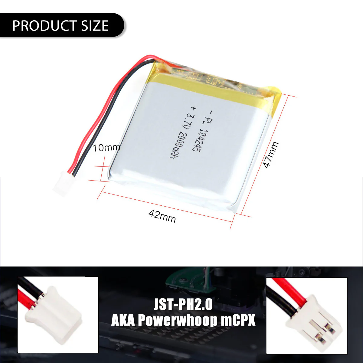3.7V 2000mAh 104245 Rechargeable Lithium Polymer Battery - Image 5