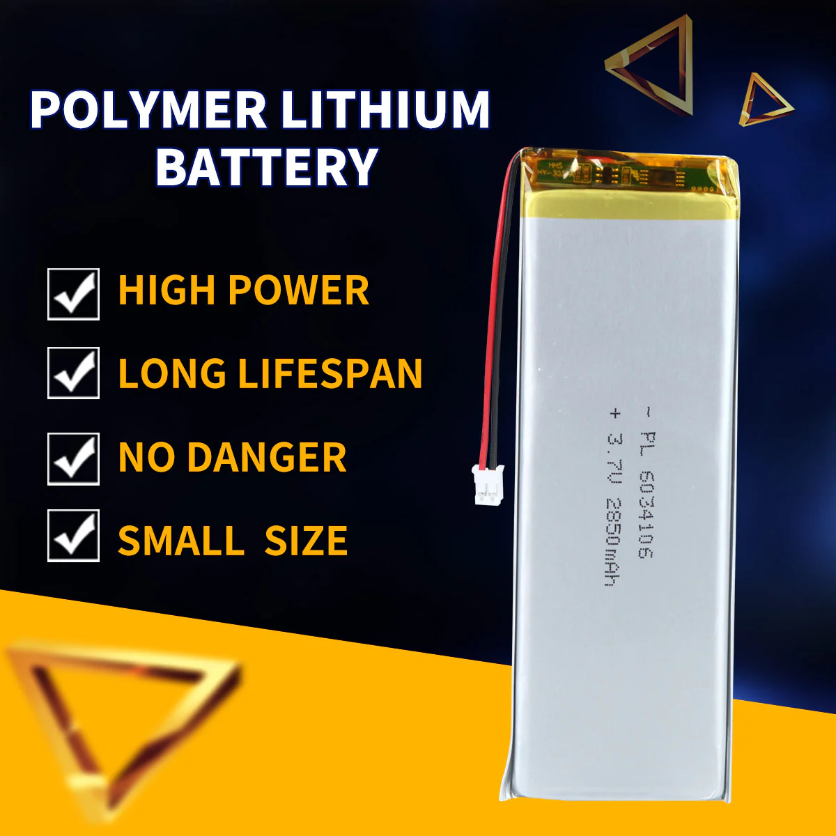 3.7V 2850mAh 6034106 Rechargeable Lithium Polymer Battery - Image 2