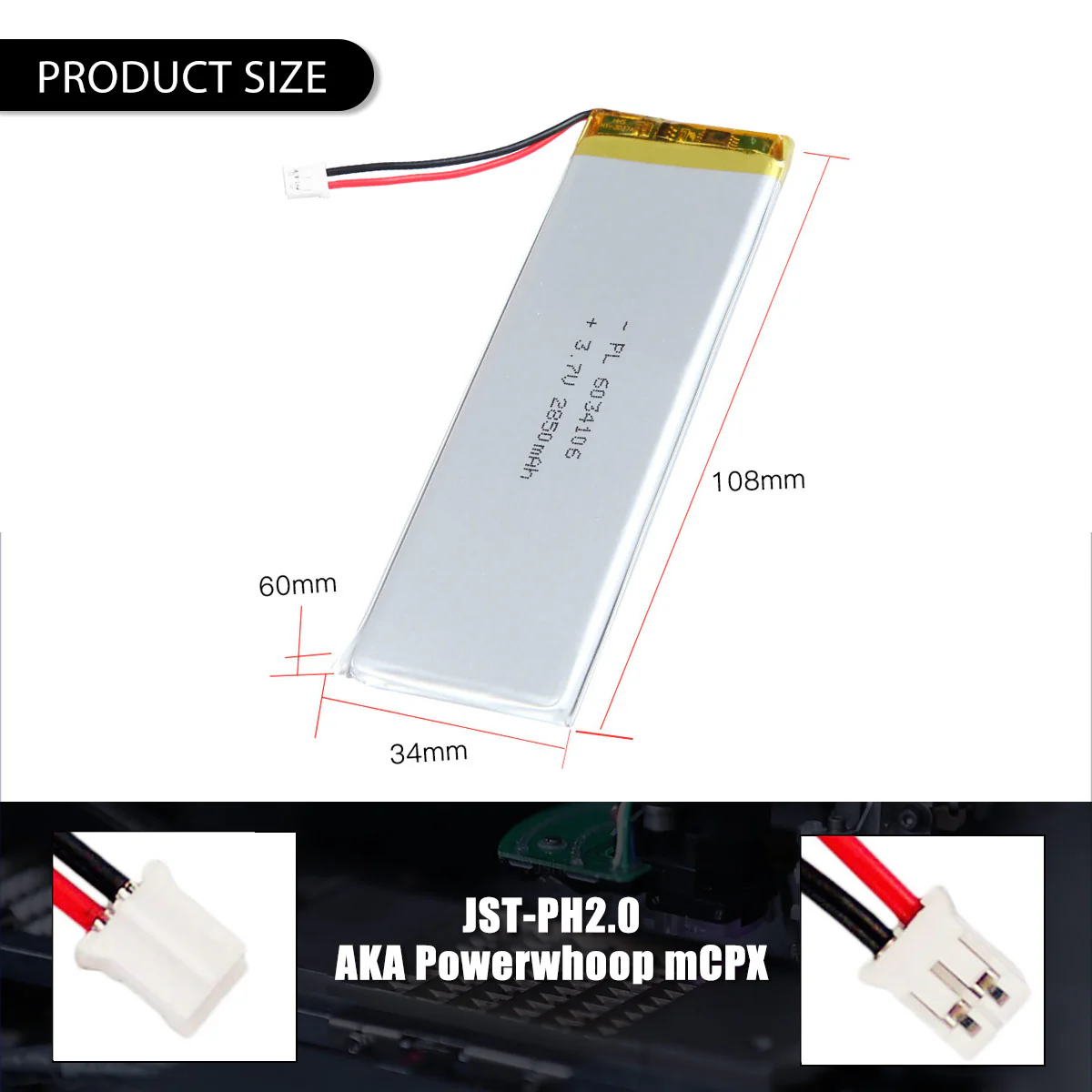 3.7V 2850mAh 6034106 Rechargeable Lithium Polymer Battery - Image 5