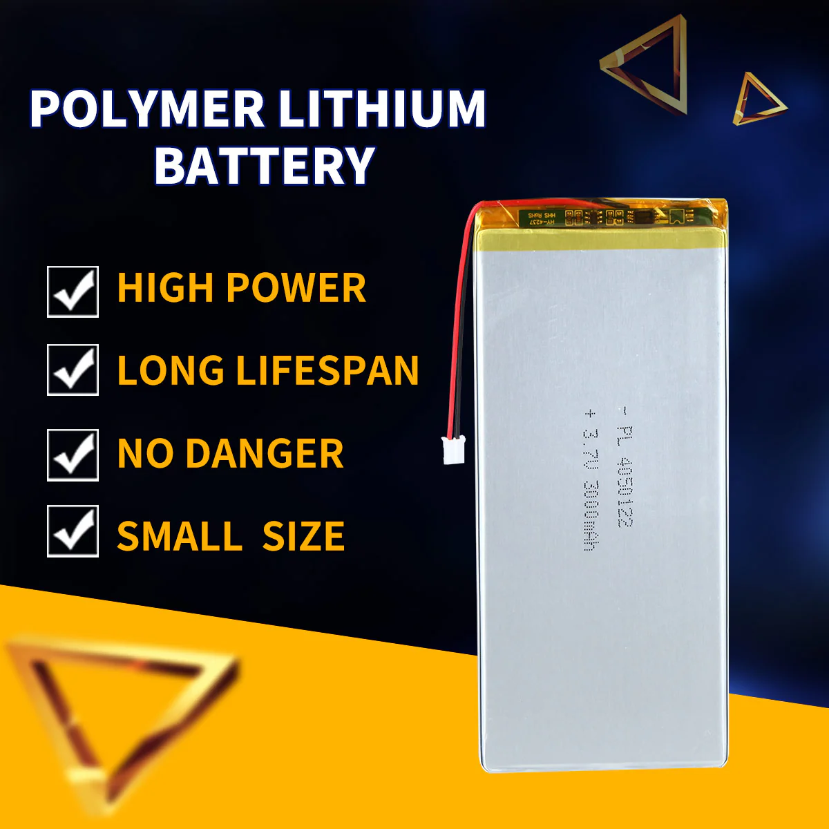 3.7V 3000mAh 4050122 Rechargeable Lithium Polymer Battery - Image 2