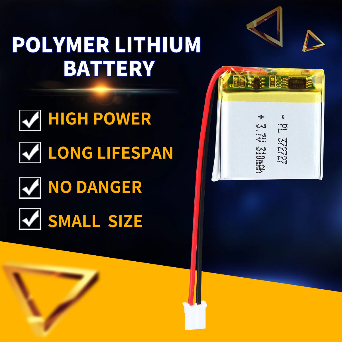 3.7V 310mAh 372727 Rechargeable Lithium Polymer Battery - Image 2