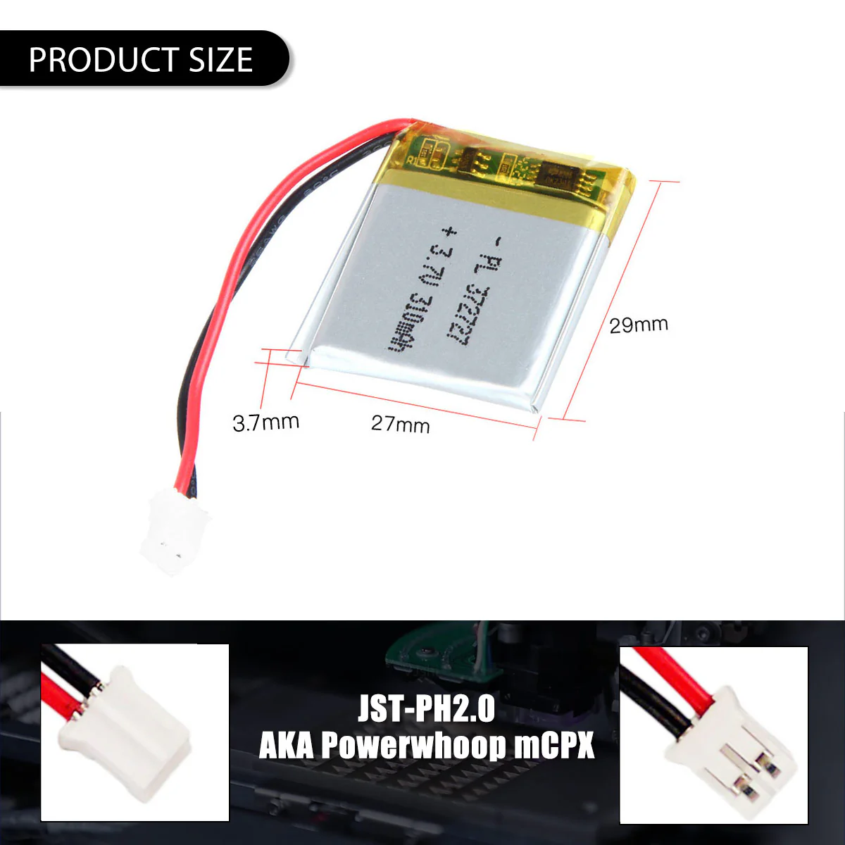 3.7V 310mAh 372727 Rechargeable Lithium Polymer Battery - Image 5