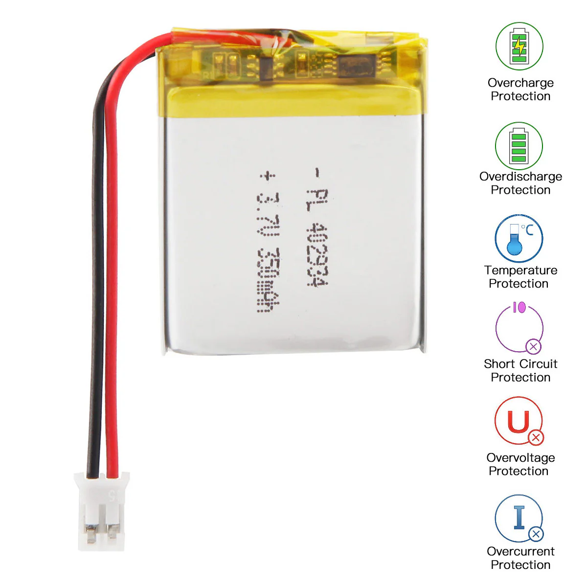 3.7V 350mAh 402934 Rechargeable Lithium Polymer Battery - Image 4