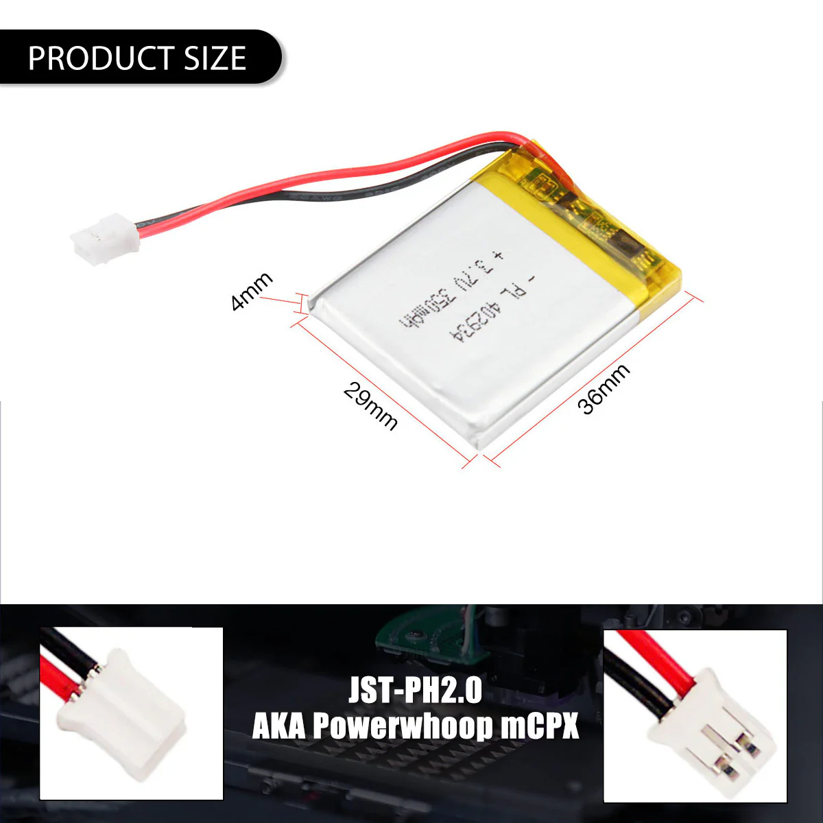 3.7V 350mAh 402934 Rechargeable Lithium Polymer Battery - Image 5