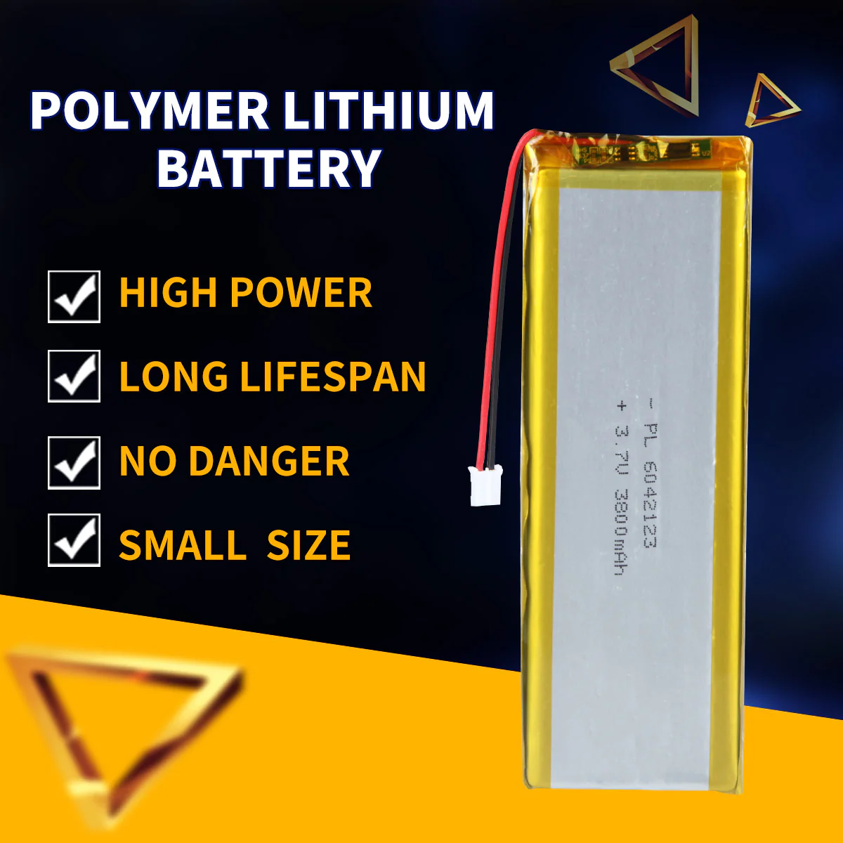 3.7V 3800mAh 6042123 Rechargeable Lithium Polymer Battery - Image 2