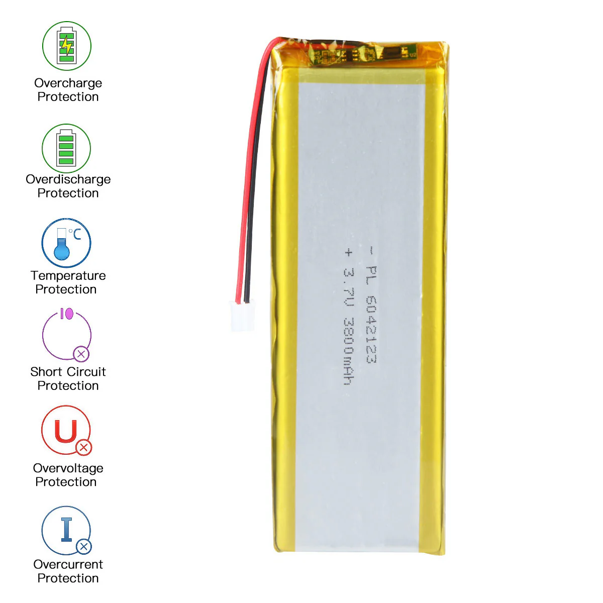 3.7V 3800mAh 6042123 Rechargeable Lithium Polymer Battery - Image 4