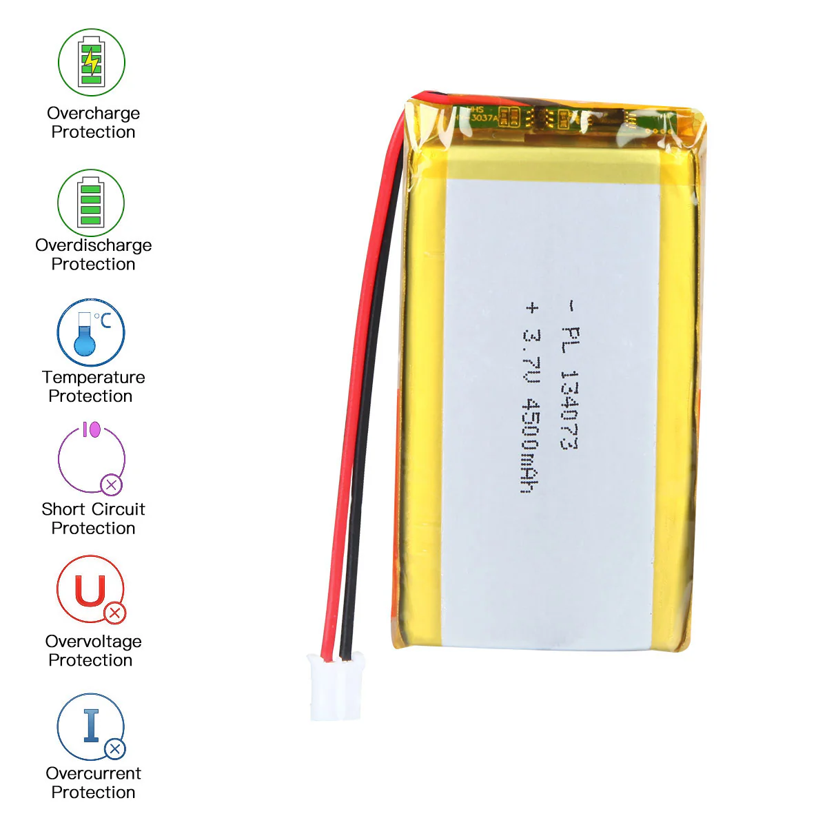 3.7V 4500mAh 134073 Rechargeable Lithium Polymer Battery - Image 4