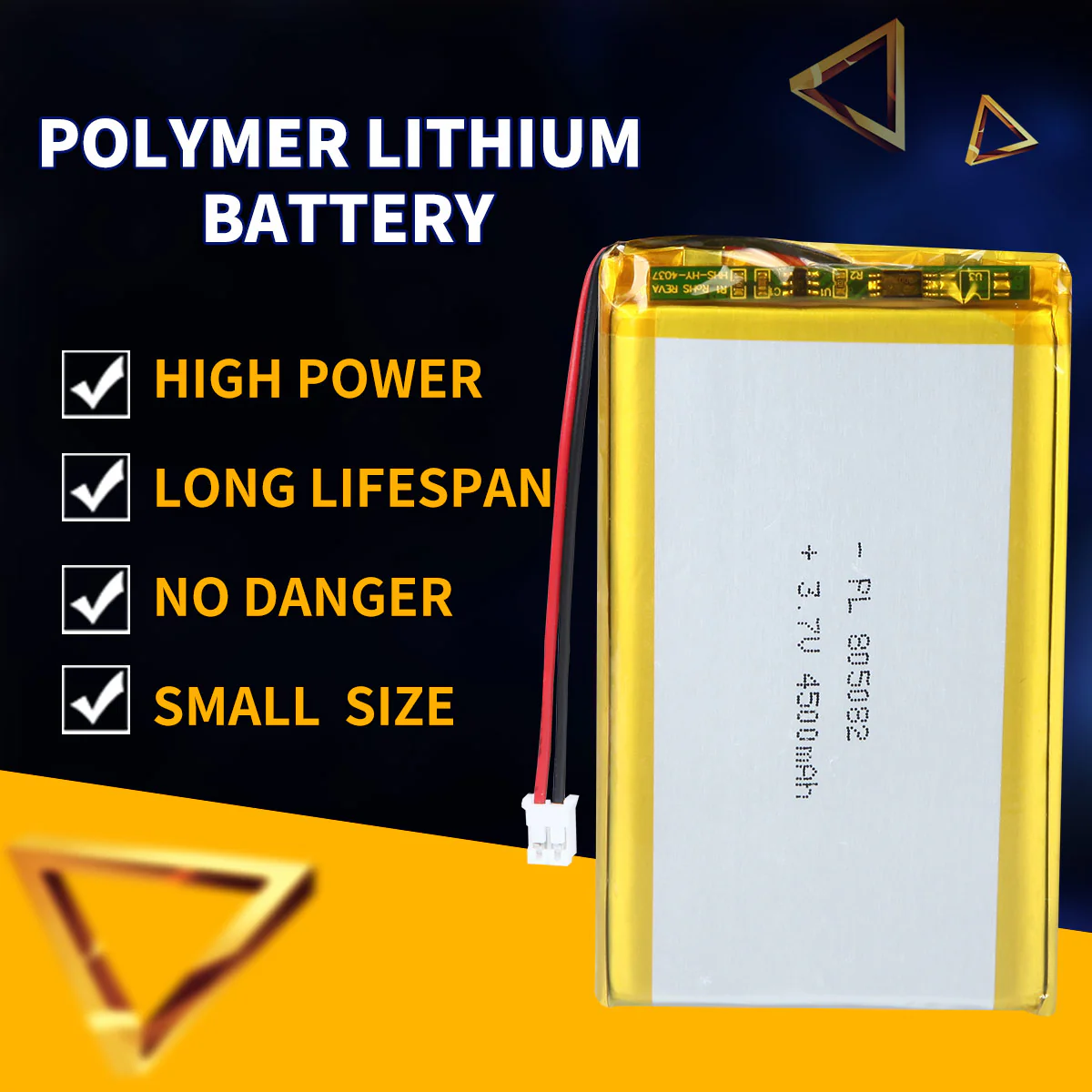 3.7V 4500mAh 805082 Rechargeable Lithium Polymer Battery - Image 2