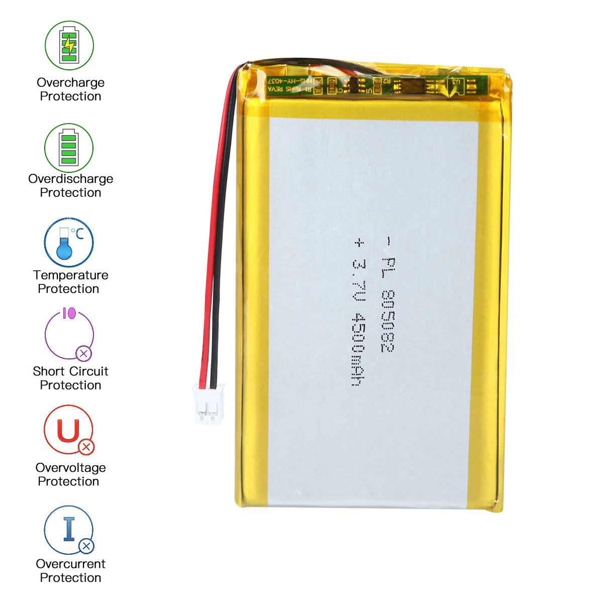 3.7V 4500mAh 805082 Rechargeable Lithium Polymer Battery - Image 4