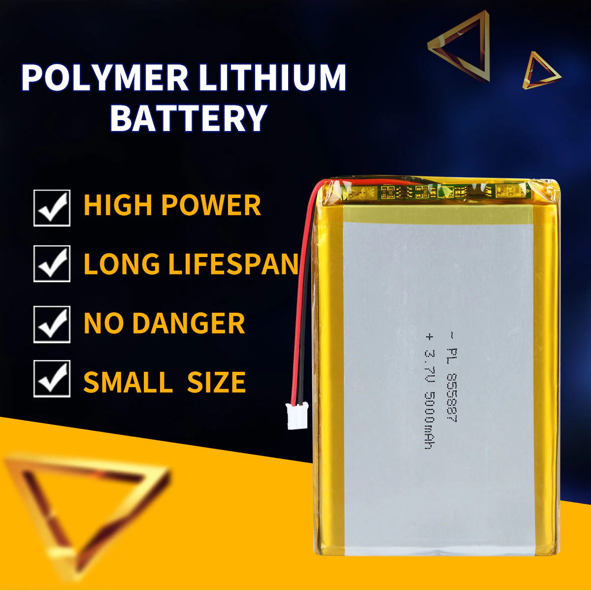 3.7V 5000mAh 855887 Rechargeable Lithium Polymer Battery - Image 2