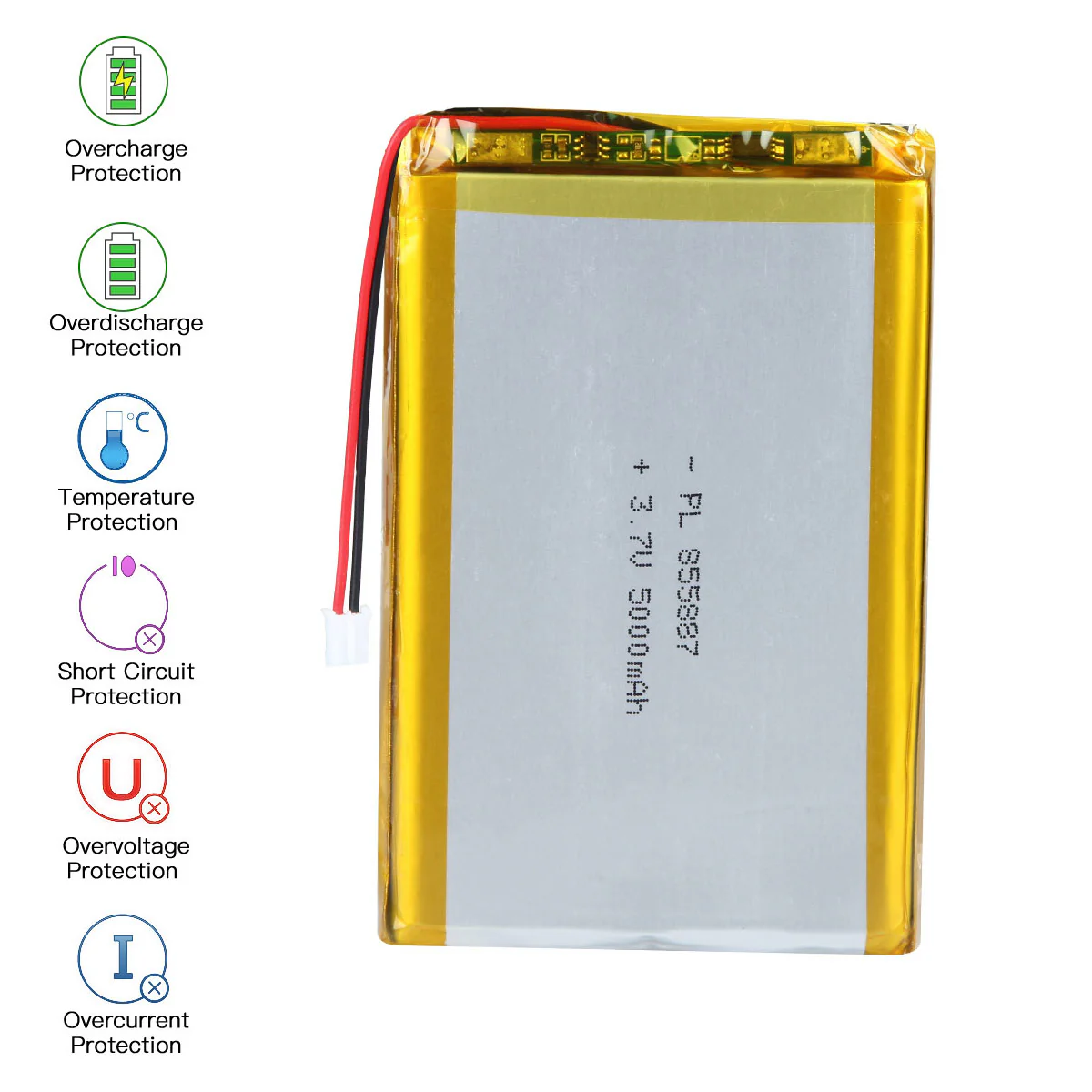 3.7V 5000mAh 855887 Rechargeable Lithium Polymer Battery - Image 4