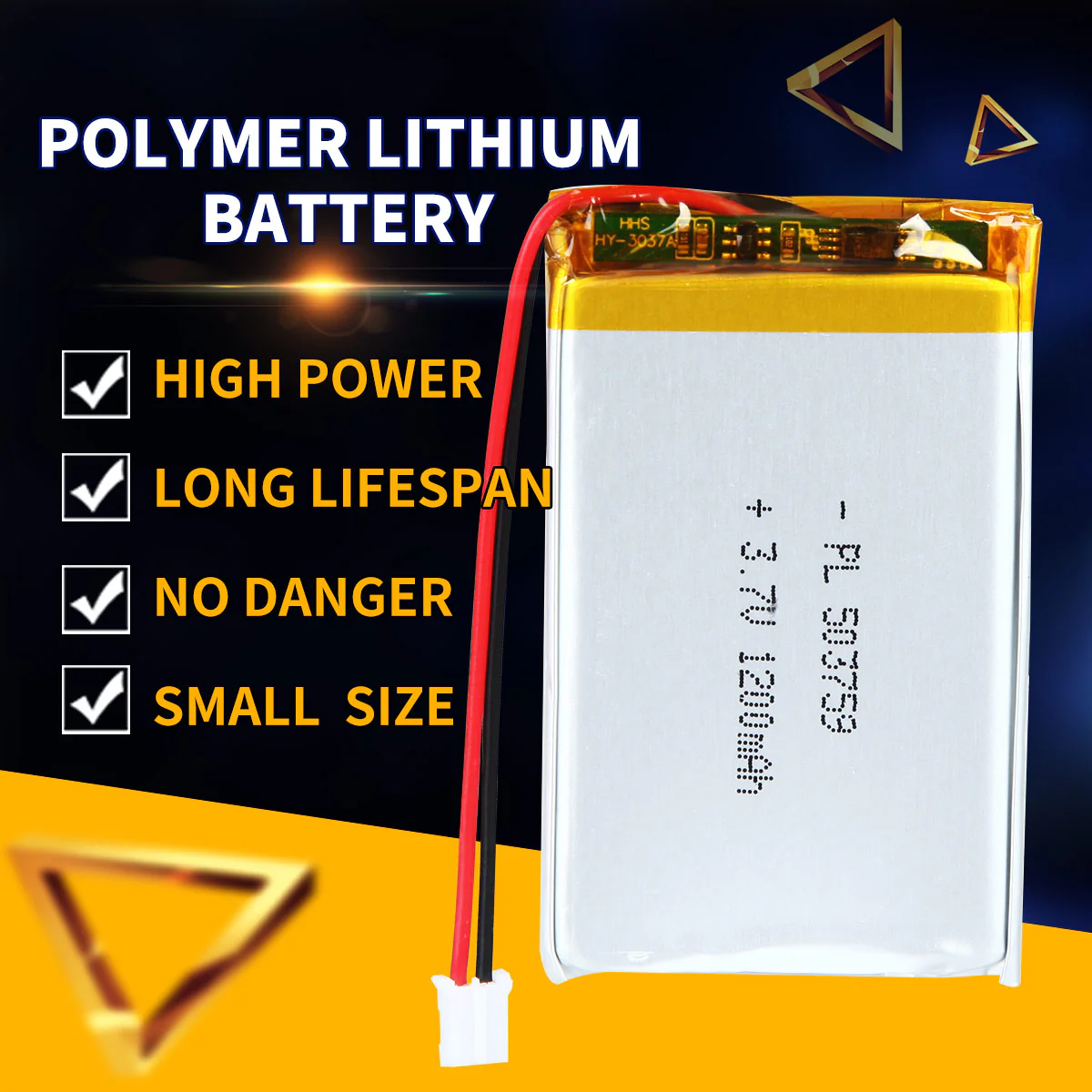 3.7V 503759 1200mAh Rechargeable Lithium Polymer Battery - Image 3