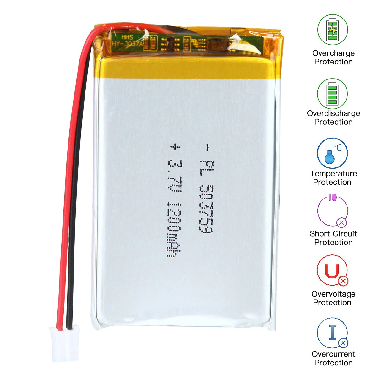 3.7V 503759 1200mAh Rechargeable Lithium Polymer Battery - Image 5